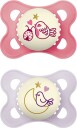 MAM Original Night 0-6m Silk Teat Pink 2pcs