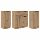  Serviesskap med skuff 3 pcs Artisan Eik Konstruert tre