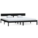 vidaXL Sengeramme svart heltre furu 180x200 cm UK Super King