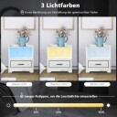 Nattbordsett med LED USB og bevegelsessensor – hvit