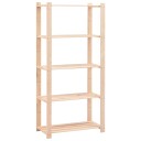 vidaXL Lagringshyller 5 etasjer 2stk 80x38x170cm heltre furu 250kg