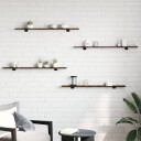  Vegghyller 4 stk røkt eik 100x10x1,5 cm konstruert tre 8721012209558