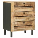 vidaXL Nattbord Naturlig 50 x 33 x 62 cm Massiv mango tre