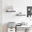 vidaXL Flytende vegghyller 2 stk h?yglans gr? 50x23x3,8 cm MDF