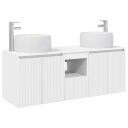vidaXL Baderomsskapsett 3 stk. Hvit 49,5 x 44,5 x 66 cm Konstruert tre