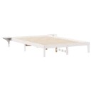  Sengestamme med Sidebord Hvit 140 x 210 cm Massiv furu