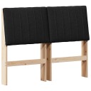  Polstret sengegavl Svart 120 cm Massiv furu