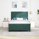  Bokspring seng med madrass og LED Mørkegrønn 140x190 cm Fløyel