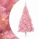  Kunstig Forhåndsopplyst Juletre med 300 LED Rosa 240 cm PVC