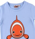 DYR T skjorte   Growl T   Pastel Blue m. Klovnefisk   DYR   8 år (128)   T skjorte   Blå