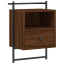 vidaXL Nattbord veggmontert brun eik 40x30x61 cm konstruert tre