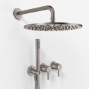 Semplice SBR801 S07 - Dusjsett Ø30 cm, Vegg, PVD børstet stål