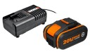 Worx batteri og lader WA3604 20V 4,0Ah