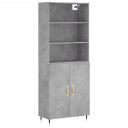 vidaXL Highboard betong grå 69,5x34x180 cm konstruert tre 8720845926007