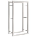 Vedstativ 50x28x94 cm rustfritt stål