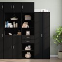  Smalt oppbevaringsskap svart 50x42,5x225 cm konstruert tre