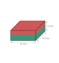 Kobber-belagt blokk magnet 10 x 10 x 4 mm | Glasstavler og metalltavler