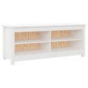 vidaXL Skobenk hvit 110x38x45,5 cm heltre furu