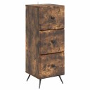 vidaXL Skuffeskap Røkt Eik 33 x 34,5 x 90 cm Konstruert tre