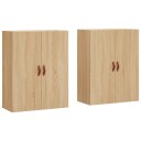  Veggskap 2 stk sonoma eik 69,5x34x90 cm