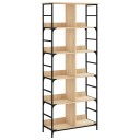 vidaXL Bokhylle sonoma eik 78,5x33x188,5 cm konstruert tre