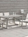 Brafab Vevi matgrupp Khaki/vit 6 karmstolar & bord 230x95 cm
