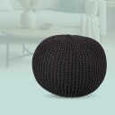 Strikket puff – Rundt bohemsk design komfortabelt sete