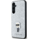 Karl Lagerfeld Fixed Glitter Ikonik Logo Metal Pin case for Samsung Galaxy A35 Silver