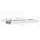 vidaXL Sengeramme med hodegavl hvit 200x200 cm heltre