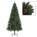 vidaXL Kunstig juletre med LED og furukongler grønn 180 cm