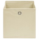vidaXL Oppbevaringsbokser 10 stk kremhvit 32x32x32 cm stoff