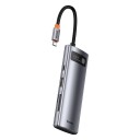 Baseus 7-i-1 USB-C Hub-adapter med HDMI og 2x USB 3.0 Grå