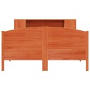  Seng med bokhylle uten madrass voksbrun 140x190 cm heltre furu 8721158618603