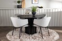 Venture Design Olivia & Evelina spisegruppe Grå/svart 4 stoler & bord 110 cm