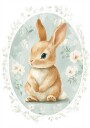 Sitting Baby Bunny With Blue Eyes Plakat Plakat / 100x150cm
