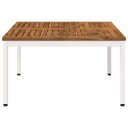vidaXL Kaffebord Naturlig og Hvit 80 x 80,5 x 45 cm Solid akasietre
