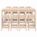 vidaXL Hagebarsett 9 deler heltre furu