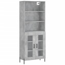vidaXL Highboard betong grå 69,5x34x180 cm konstruert tre 8720845926960