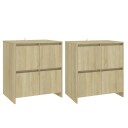 vidaXL Skjenker 2 stk sonoma eik 70x41x75 cm sponplate