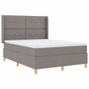  Seng med Madrass og LED Taupe 140x190 cm Stoff