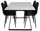 Venture Design Estelle & Polar spisegruppe Hvit/svart 4 st stoler & bord 140 x 90 cm