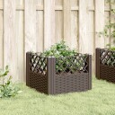 Plantekasse med plugger brun 43,5x43,5x43,5 cm PP