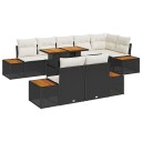 vidaXL Hagesofa Set 9 stk. Svart og beige