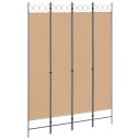 vidaXL 4-panel romdeler Beige 160 x 220 cm Stoff