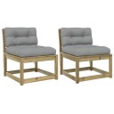  Hagesofaer med puter 2 stk impregnert tre 844708