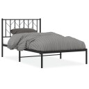 vidaXL Sengeramme i metall med hodegavl svart 100x190 cm 8721012249646