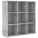 vidaXL Bokhylle betonggr? 98x30x98 cm sponplate