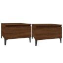  Sidebord 2 stk brun eik 50x46x35 cm konstruert tre 8720845668761