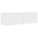 vidaXL TV-benker 4 stk hvit 100x30x30 cm sponplate