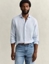 GANT Reg Linen Stripe Shirt   Blue   XXL